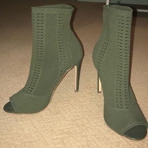 Olive Green Steve Madden Knit Heels